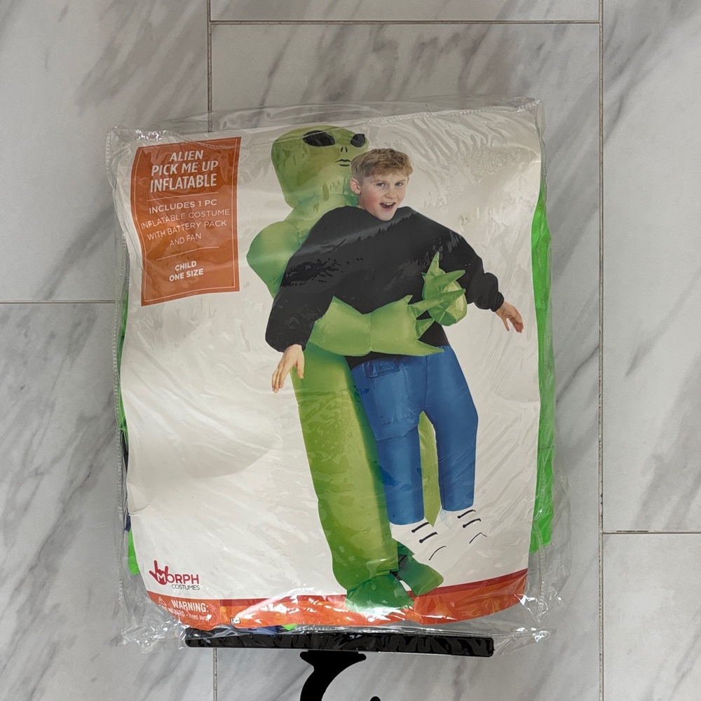 Morphe Inflatable Alien Costume for Kids - Green and Black